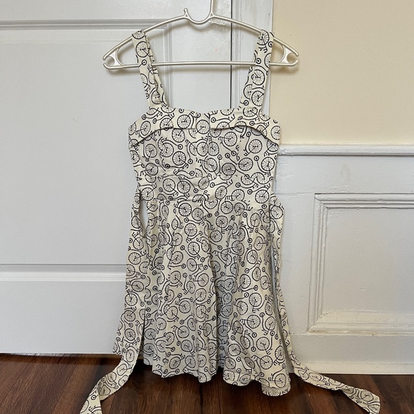 Ixia Vintage Short White Unicycle-Print Dress, EUC - Picture 3 of 6